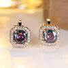 Crystal Round Stone Clip Earrings For Women Rose Gold Silver Color White Green Blue Zircon Jewelry Simple Gifts - Image 16