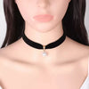 Simple Retro Velvet Pearl Necklace Short Black Collarbone Collar Necklace Gothic Necklace Women's Necklace, Multiple Choices - Image 1