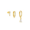 Silver WaterDrop/Flower/Pearl Earring Set For Women Gold Plated 3 piece Earring Party Jewelry Gifts - Image 7