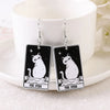 Rectangular Double Sided Tarot Cat Acrylic Earrings Halloween Magic Divination Animals Epoxy Pendant Earring for Women Jewelry - Image 18