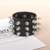 Punk Bracelet for Men Women Goth Black Leather Wristband with Metal Spike Studded Spike Rivets Cuff Bangle Adjustable - Image 6
