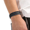 19/21/23cm Hand-woven Leather Bracelet Multilayer Tiger Eye Beaded Leather Men Bracelet Punk Bangle for Men Jewelry - Image 3