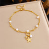 316L Stainless Steel Golden Ocean Series Zircon Pearl Tassel Pendant Anklets Lady Foot Chain Jewelry Gift - Image 20