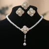 Pearl Flower Jewelry Set Women Sweet Elegant Pearl Necklace Earrings Ring Sweet Choker Wedding Jewelry - Image 8