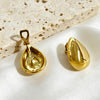 Chunky Chubby Stainless Steel Ear Clips for Women Teardrop Gold Plated Non Pierced Earrings Jewelry - Image 4
