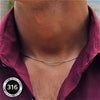 Thin Round Snake Chain Necklace 1mm in Stainless Steel - Image 1