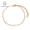 Summer Beach Irregular Stone Freshwater Pearl Anklets Stainless steel jewelry woman Gift - Image 1