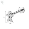 ZS 1PC 16G Stainless Steel Lip Piercings for Women Snowman Reindeer Pine Lip Rings Cartilage Earring 6mm/8mm Helix Piercing - Image 12