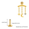 Titanium Hidden Helix Chain Earring 16G Dainty Star Moon CZ Dangle Cartilage Stud Piercing Jewelry - Image 13