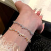 Shining Micro-inlaid Zircon Cherry Blossoms Flower-shaped Adjustable Pull Bracelet for Women Sweet Jewelry Gift - Image 5