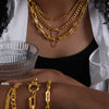 Jewelry Set 316L Stainless Steel Gold Color Geometric Chain Necklace Bracelets For Women Girl - Image 6