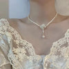 Pearl Flower Jewelry Set Women Sweet Elegant Pearl Necklace Earrings Ring Sweet Choker Wedding Jewelry - Image 7