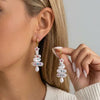 Christmas Tree Zircon Crystal Star Silver Color Earrings Stud Dangle Xmas Jewelry Women Party Gift - Image 26