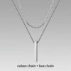 Mens Vertical Bar Necklaces,Stacking Stainless Steel Geometric Pendant with Wheat Rope Cuban Chain,Male Jewelry Gift - Image 17
