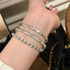 silver Vintage simple style sunflower Brushed bracelet for women inlay diamonds light bangles wedding jewelry gift - Image 6