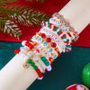 10 Pcs Christmas Crystal Beaded Stackable Bracelet For Women Santa Claus Xmas Tree Snowflake Letter Beads Bangle Party Jewelry - Image 11