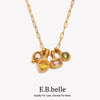 Colorful CZ Hammer Paperclip Chain Necklace Gold Plated 316L Stainless Steel Choker Elegant Women Jewelry - Image 1