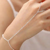 Metal Double Layer Cross Connected Finger Ring Bracelet for Women Simple Gold Color Bead Link Chain Hand Bangles Jewelry - Image 7