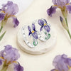 Silver Flower and Plant Series Purple Iris Earrings Wedding Party Gifts for Ladies Jewelry Gifts - Image 3