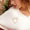 Imitation Pearl Map Brooch Pin - Image 2
