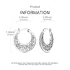 Silver Zircon Loop Big Hoop Earrings For Women Vintage Pattern Elegant Jewelry Gifts - Image 5
