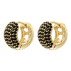 Brass Material Classic Golden Plated Punk Hip Hop Earrings Round Multi Color Set Aaacz Stone Couple Earrings - Image 6