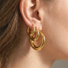 Large Stainless Steel Circle Hoop Earrings in Gold-Tone or Silver-Tone - Image 13