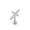 Flower Cluster Cartilage Piercing Stud with Clear Stone Accents - Image 9