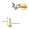 Titanium Tiny Double Marquise CZ Labret Stud Earring 16G Heart CZ Cartilage Helix Tragus Conch Piercing - Image 11
