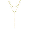 Gold Color Double Layered Long Tassel Chain Necklaces for Women Simple Metal Geometric Bead Choker Necklace Jewelry - Image 6