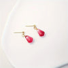 Creative Red Pomegranate Seed Pendant Golden Ear Studs Mini Fruit Handmade Jewelry Pomegranate Dangle Earrings Gift for Her - Image 6
