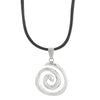 Spiral Pendant Necklace with Leather Cord in Round or Square Shapes - Image 18
