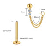 Titanium Double Piercing Chain Earring 16G CZ Dangle Cartilage Helix Conch Drop Chain Connector Jewelry - Image 14