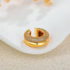 Double Layer Stainless Steel Ear Cuff with Clear Zircon Accents - Image 11