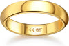 Gold Plated Ring for Women Men Thick Thin Pinky Thumb Ring Wedding Band Ring Plain Domed Comfort Fit Size 6 -10 - Image 8