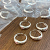 Silver Rings For Women Men Jewelry Finger Adjustable Open Heart CZ Ring For Party Birthday Gift - Image 6