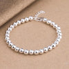 Silver Ball Bracelets For Women Round Beads Adjustable Charm Bracelet Party Wedding Jewelry Gifts - Image 2