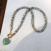 European and American Spotted Stone Bead Necklace, Titanium Steel Accessory Pendant, Collarbone Chain - Image 4