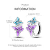 Colorful Cubic Zirconia Huggie Hoop Earrings in Flower Butterfly and Clover Designs - Image 100