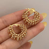 Silver Color Round Twisted Bead Hoop Earrings for Women Jewelry Light Accessories - Image 5