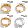 Wide Wave Cuff Bangle in Matte Gold-Tone and Silver-Tone Alloy - Image 10