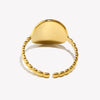 Minimalist Stainless Steel Shiny North Star Signet Ring Basic Beads Texture Band Gold Plated Index Ring - Image 6