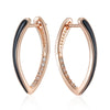 Rose Gold Color Black Enamel Drop Earrings For Women Girl Wedding Party Zircon Eardrop Jewelry - Image 7