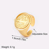 2 Styles Religious Flipable Open Rings Adjustable For Female Male Copper Inlaid Zircon Finger Jewelry Gifts - Image 2