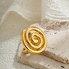 Stainless Steel Conch Croissant Glossy Spiral Twisted Chunky Open Rings for Women Summer Beach Holiday Jewelry - Image 6