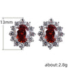 Full Zircon Stud Earrings for Women Blue/Purple/Red/Pink/Black/White/Green Oval CZ Wedding Female Jewelry - Image 6