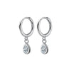 Water Droplet Zircon Hoop Earrings for Women Elegant White CZ Dangle Earrings Huggies Jewelry Gifts - Image 6