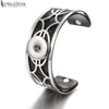 Adjustable Hollow Out 032 Arm Cuff Armlet Pu Leather Metal Fit 18mm Snap Button Bangle Bracelet Charm Jewelry For Women Gift - Image 1