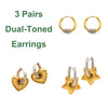 Chunky Bold Dual-Toned Lucky Star Puffy Dangle Charm Stainless Steel Hoop Earrings Boho Jewelry for Women Gift - Image 10