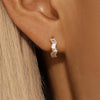 2PCS Stainless Steel Irregular CZ Zircon Hoop Earrings For Women 9mm Circle Round Small Huggie Cartilage Piercing Jewelry - Image 1